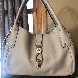 Dooney and Burke medium logo lock satchel